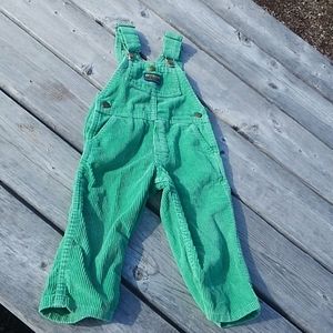 Oshkosh B'Gosh 2T Green Corduroy Overalls